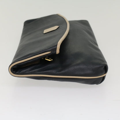 Celine Clutch Bag Leather Navy  bs6874