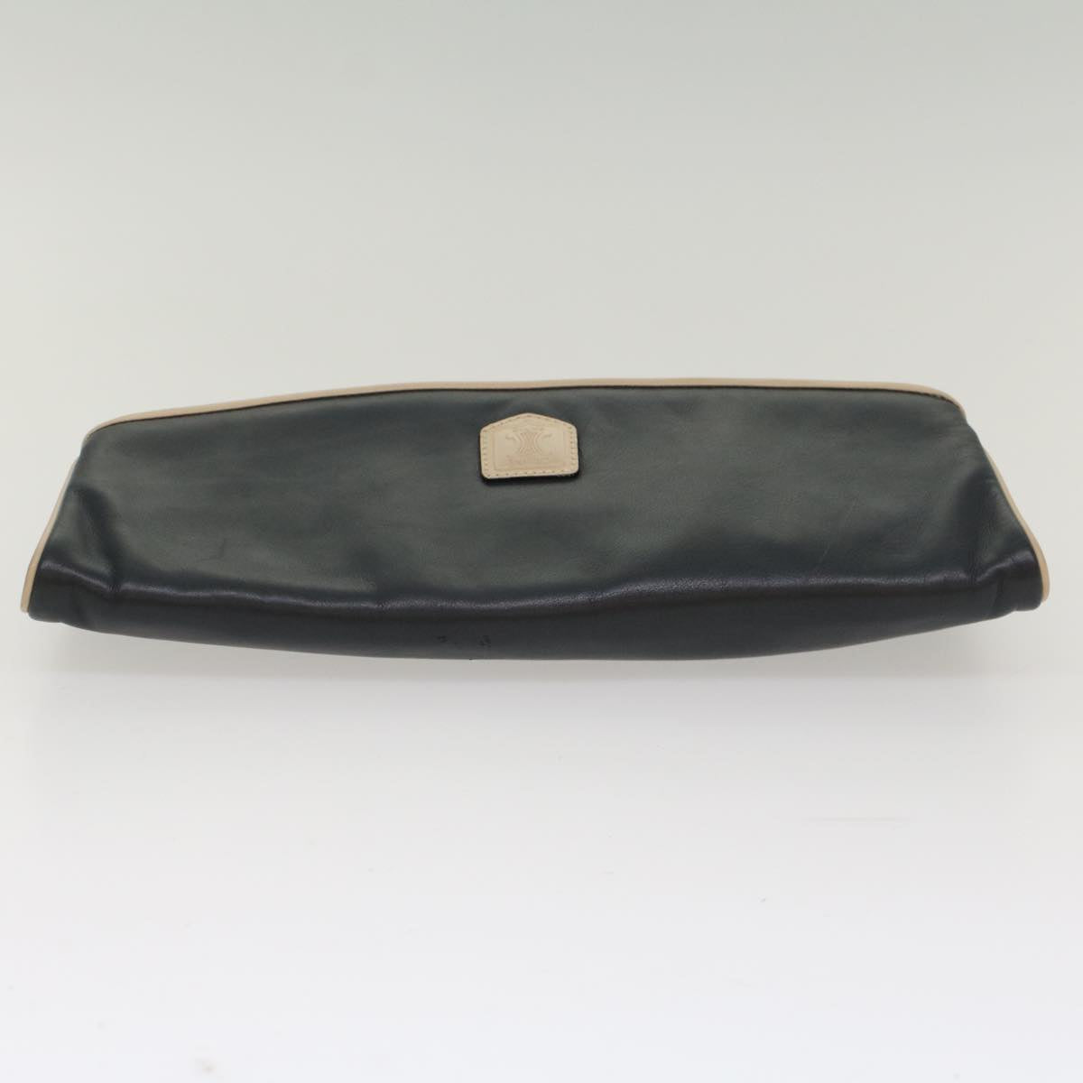 Celine Clutch Bag Leather Navy  bs6874