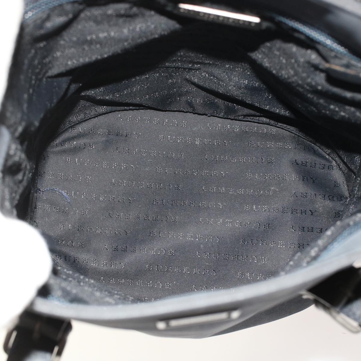 Burberry Nova Check Shoulder Bag Nylon Leather Black Auth bs6954