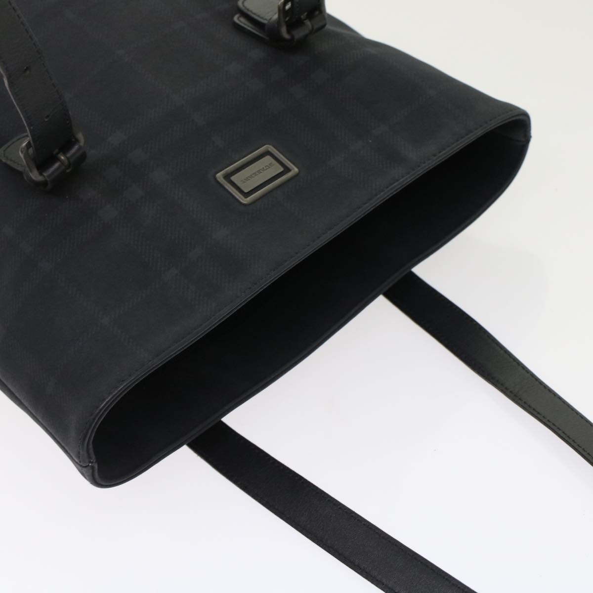 Burberry Nova Check Shoulder Bag Nylon Leather Black Auth bs6954