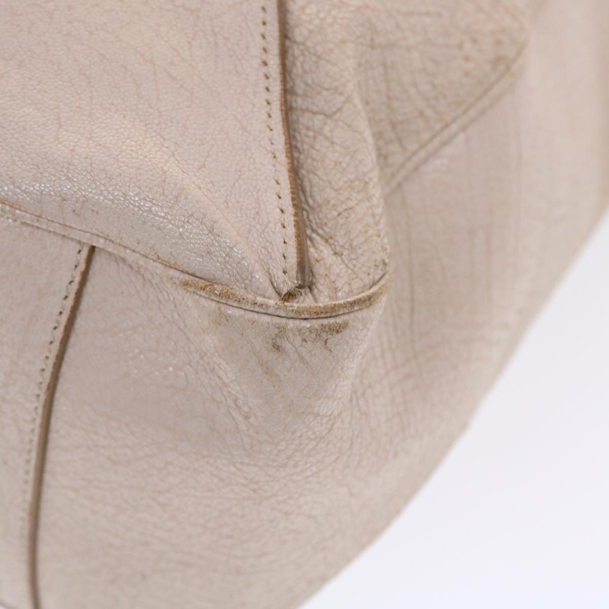 Celine Shoulder Bag Leather Beige  bs6966