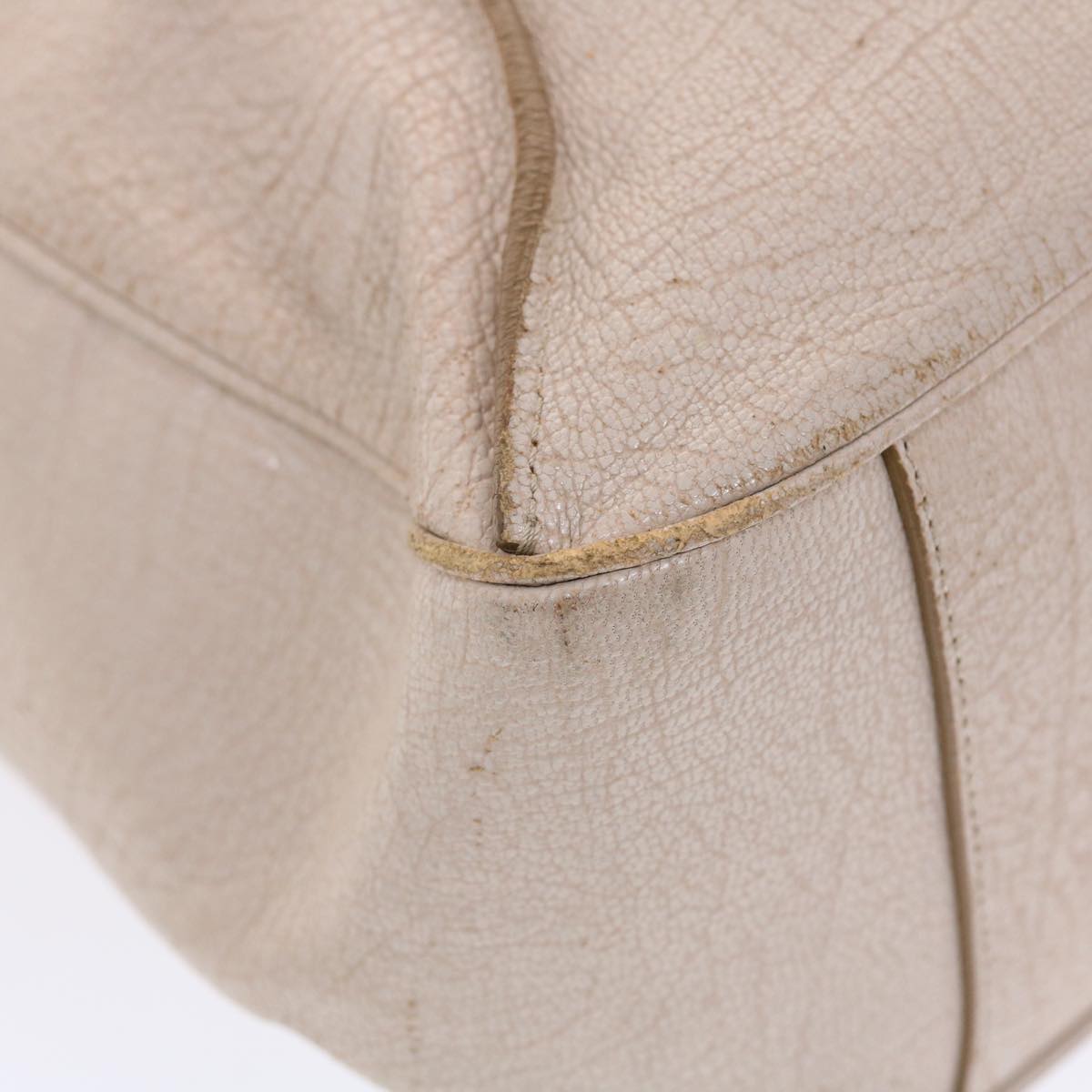 Celine Shoulder Bag Leather Beige  bs6966