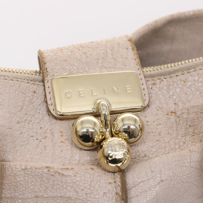 Celine Shoulder Bag Leather Beige  bs6966