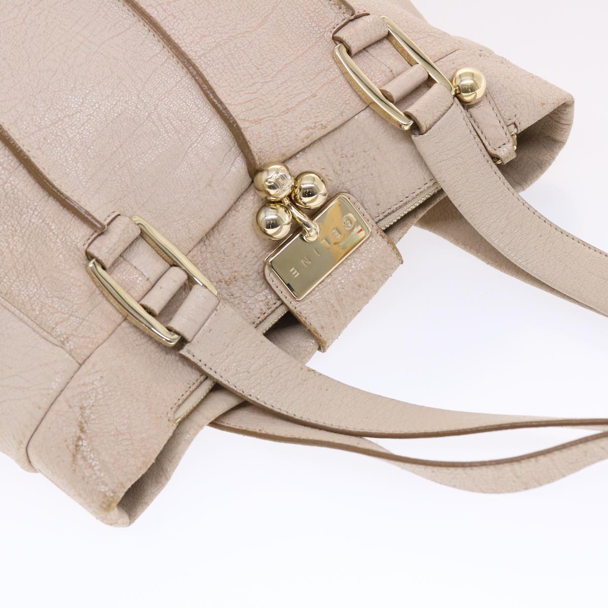 Celine Shoulder Bag Leather Beige  bs6966
