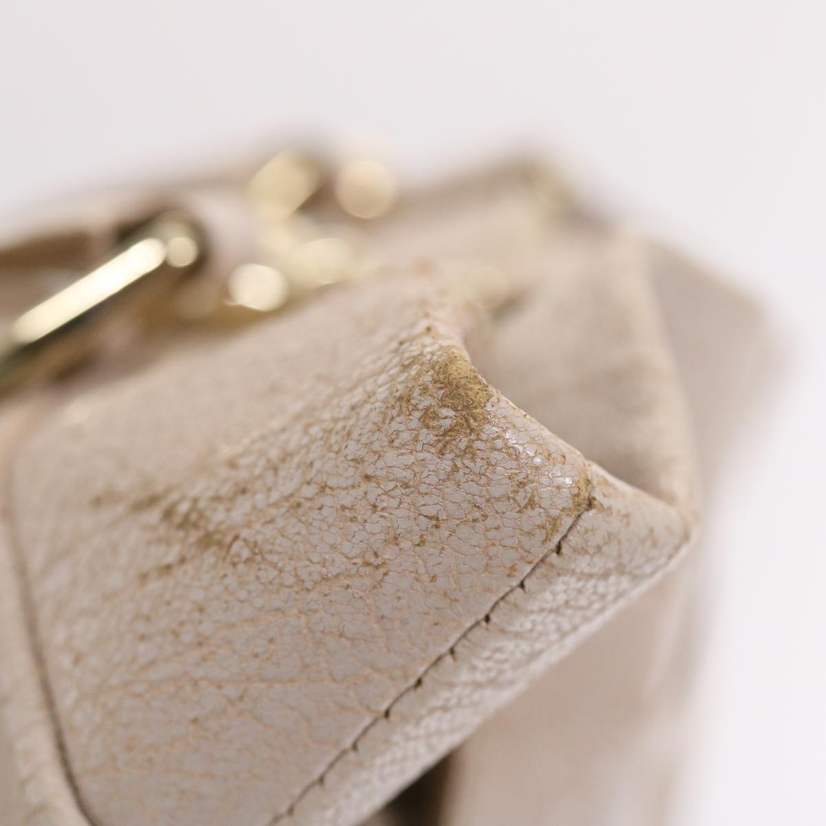 Celine Shoulder Bag Leather Beige  bs6966