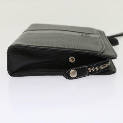 BurberrySs Clutch Bag Leather Black Auth bs7004