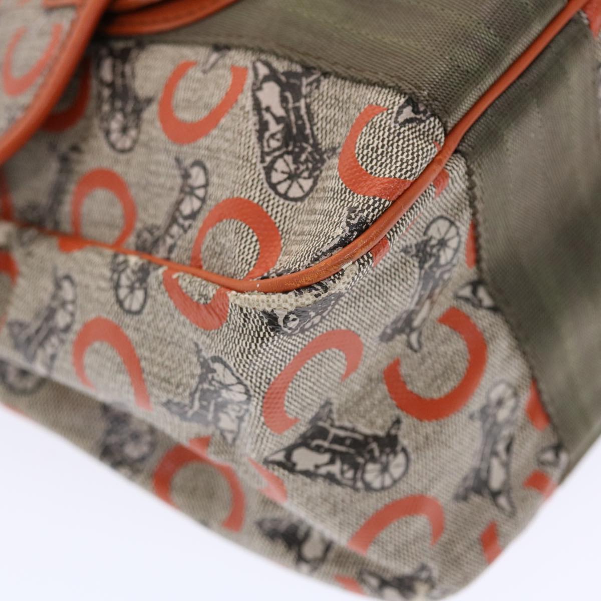 Celine C Macadam Canvas Shoulder Bag Gray  bs7140