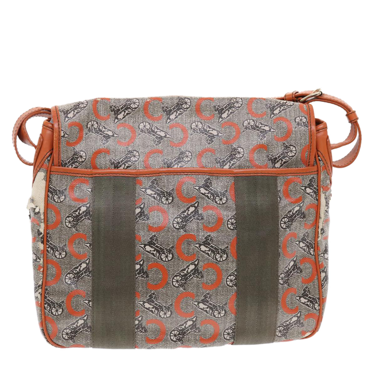 Celine C Macadam Canvas Shoulder Bag Gray  bs7140