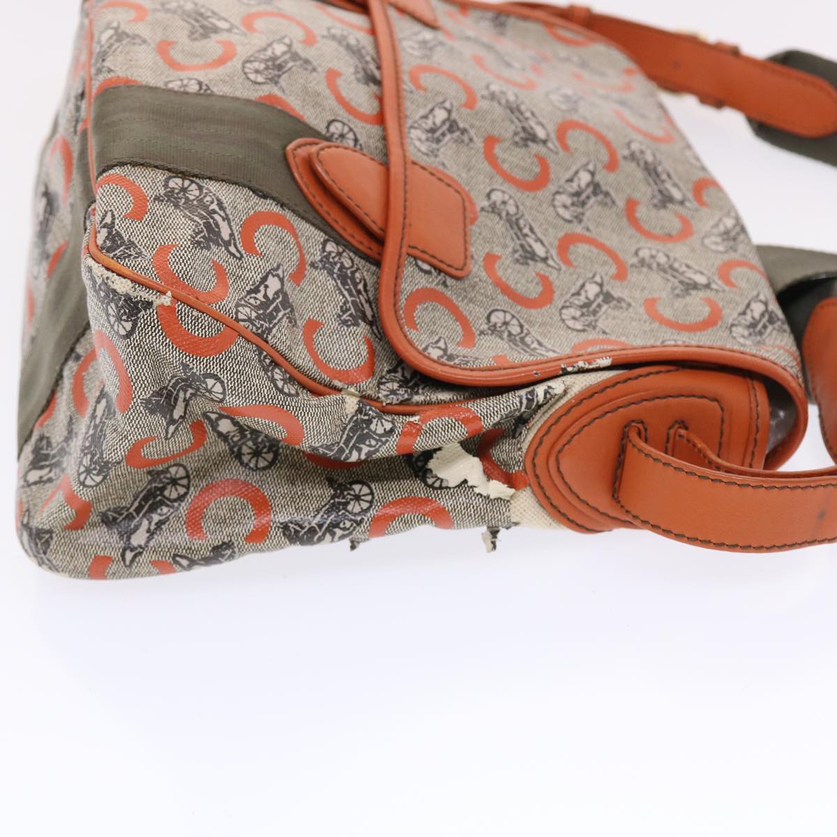 Celine C Macadam Canvas Shoulder Bag Gray  bs7140