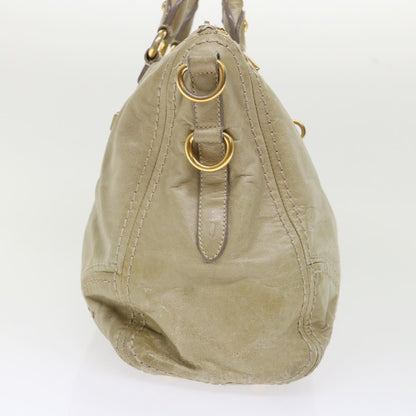 Prada Boston Bag Leather Beige  bs7185