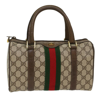 GUCCI GG Canvas Web Sherry Line Boston Bag Beige Red 3902006  bs7253