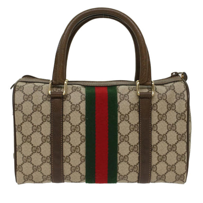 GUCCI GG Canvas Web Sherry Line Boston Bag Beige Red 3902006  bs7253