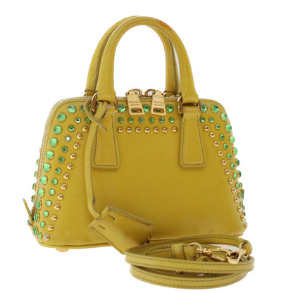 Prada Bijoux Hand Bag Safiano leather 2way Yellow  bs7257