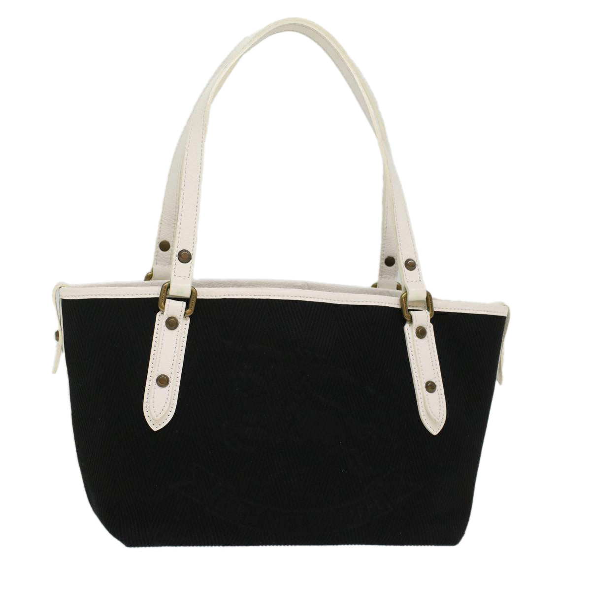 BURBERRY Blue Label Tote Bag Canvas Leather Black Auth Bs7373