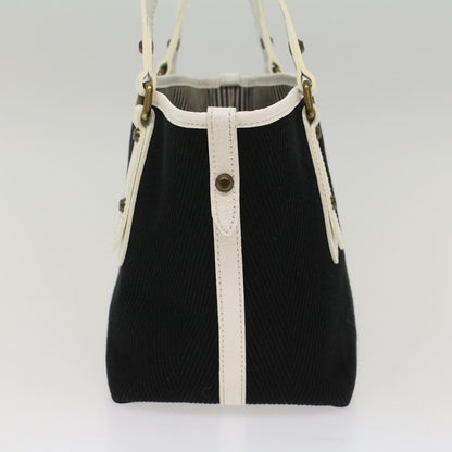 Burberry Blue Label Tote Bag Canvas Leather Black Auth bs7373