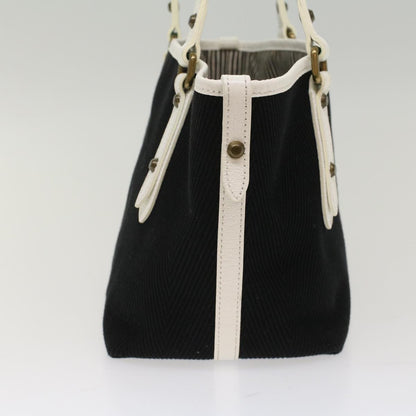 Burberry Blue Label Tote Bag Canvas Leather Black Auth bs7373