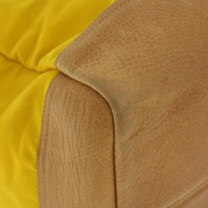 Burberry Shoulder Bag Canvas Leather Yellow Auth bs7538