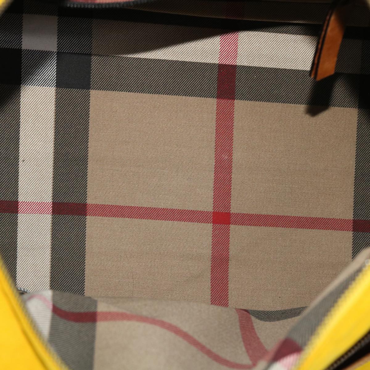 Burberry Shoulder Bag Canvas Leather Yellow Auth bs7538