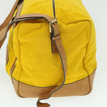 Burberry Shoulder Bag Canvas Leather Yellow Auth bs7538