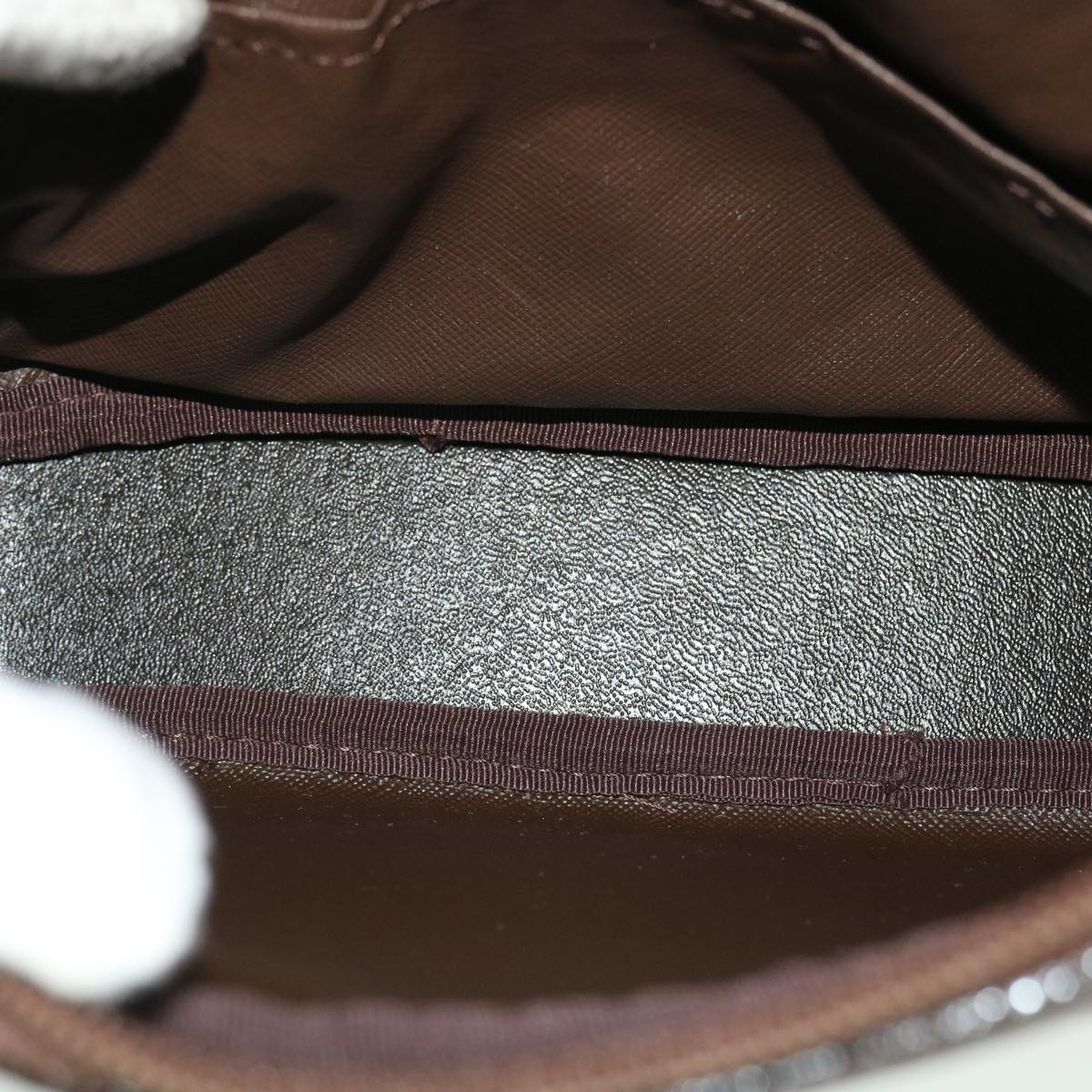 BURBERRY s Nova Check Clutch Bag Canvas Leather Brown Auth Bs7645