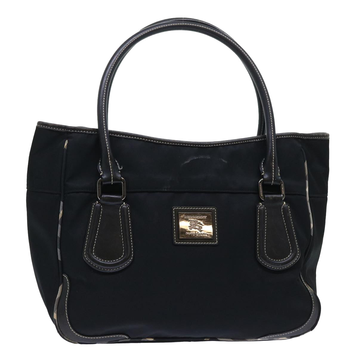 Burberry Blue Label Shoulder Bag Nylon Black Auth bs7873