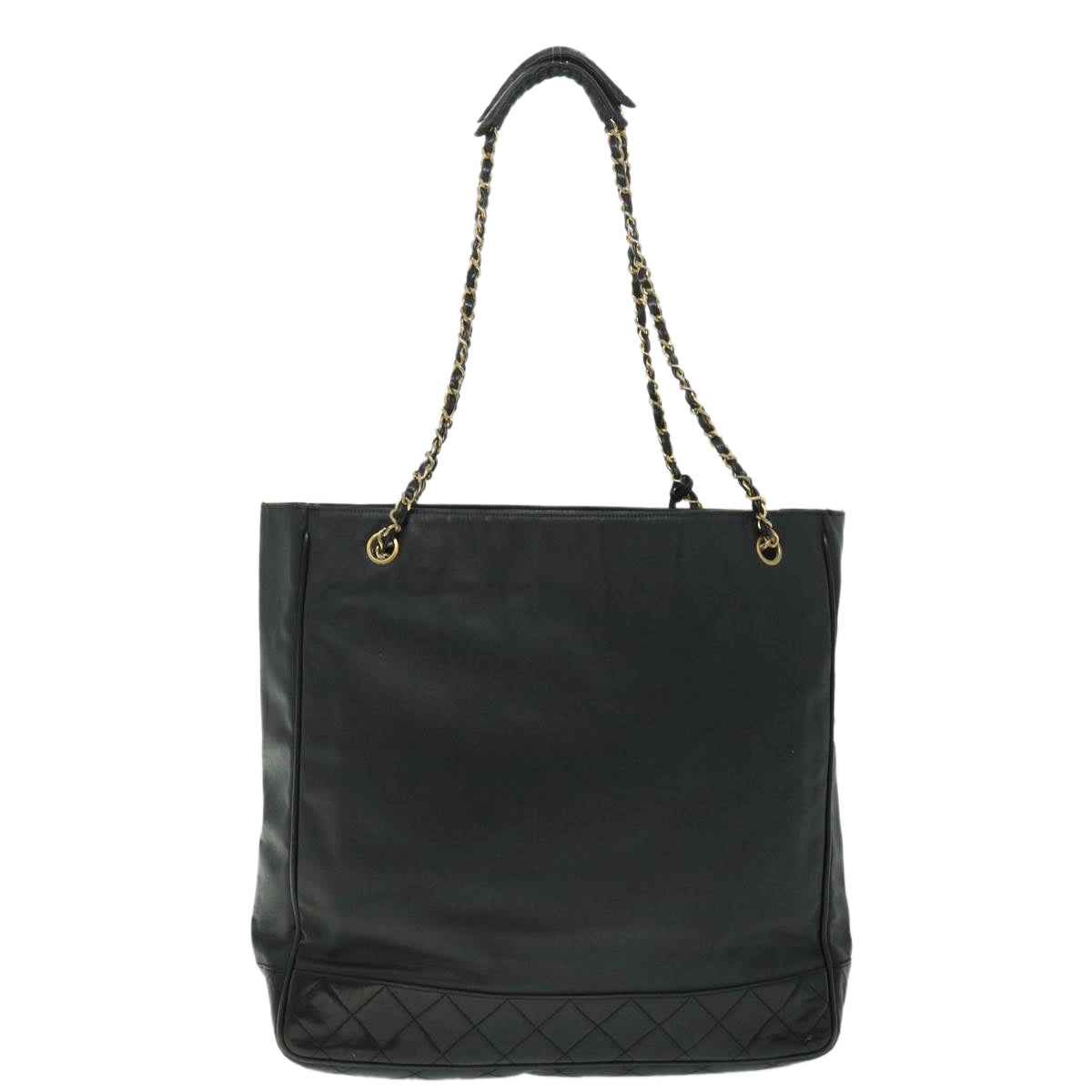 Chanel Chain Shoulder Bag PVC Leather Black CC Auth bs