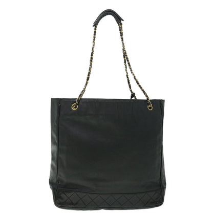Chanel Chain Shoulder Bag PVC Leather Black CC Auth bs