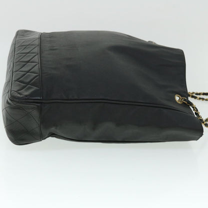 Chanel Chain Shoulder Bag PVC Leather Black CC Auth bs
