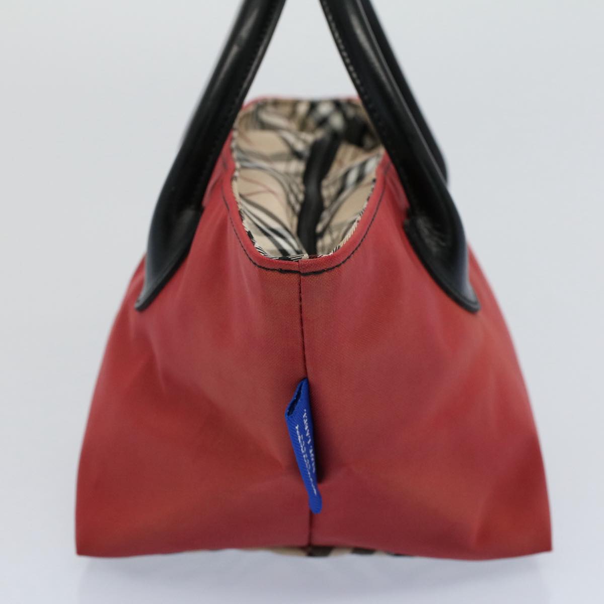 Burberry Blue Label Hand Bag Nylon Red Auth bs8360