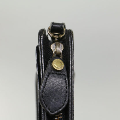 BurberrySs Clutch Bag Leather Black Auth bs8538