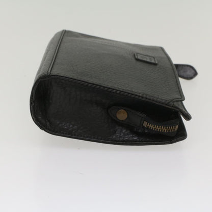 BurberrySs Clutch Bag Leather Black Auth bs8538