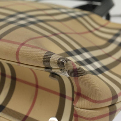 Burberry Nova Check Tote Bag PVC Leather Beige Auth bs8543