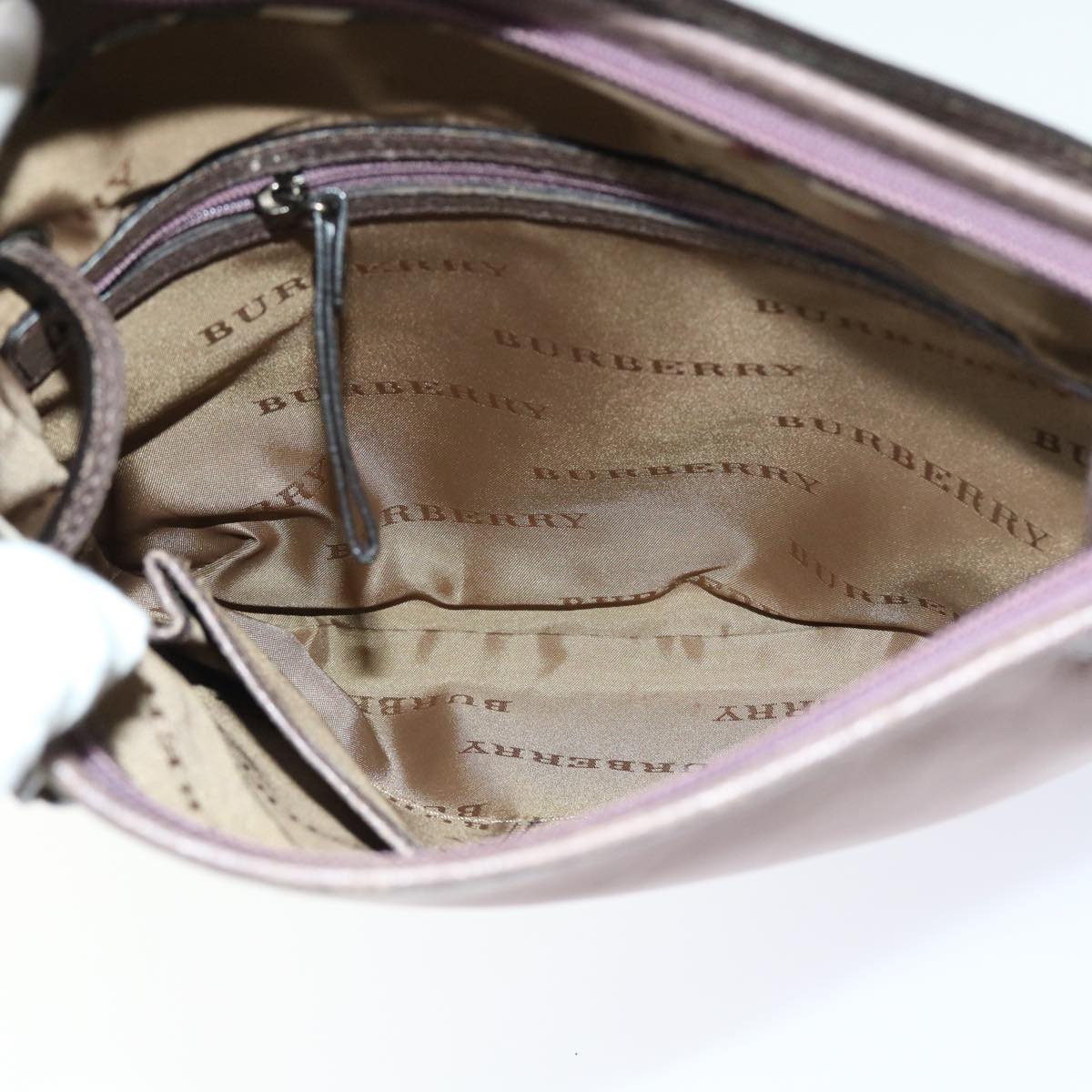 Burberry Shoulder Bag Nylon Purple Auth bs8714