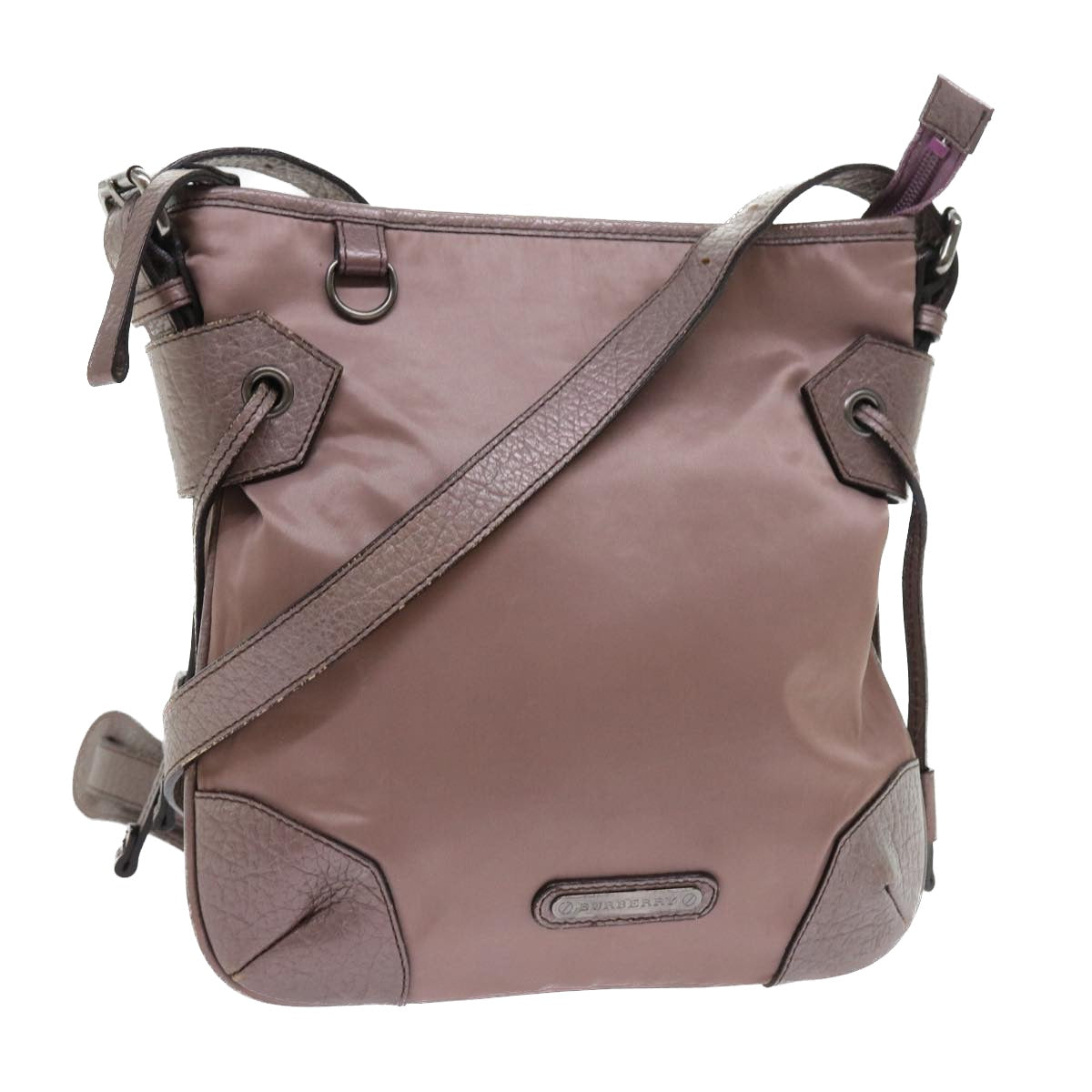 Burberry Shoulder Bag Nylon Purple Auth bs8714