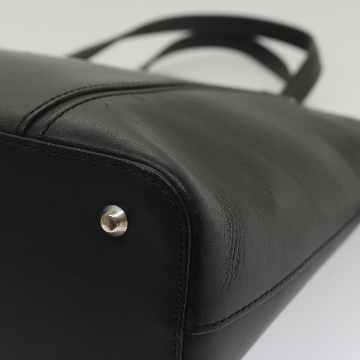 Burberry Tote Bag Leather Black Auth bs8728
