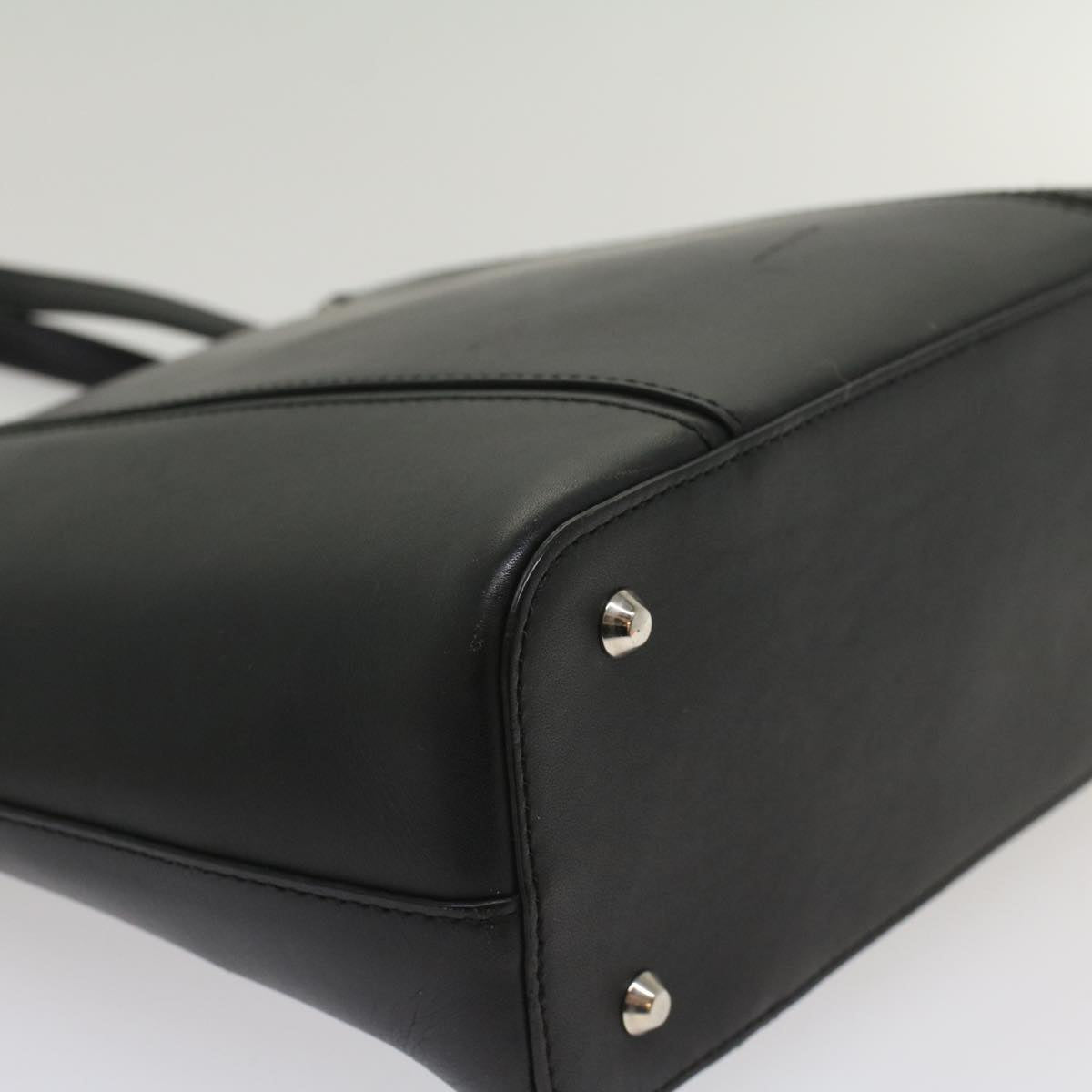 Burberry Tote Bag Leather Black Auth bs8728
