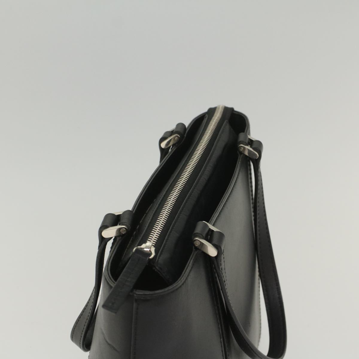 Burberry Tote Bag Leather Black Auth bs8728