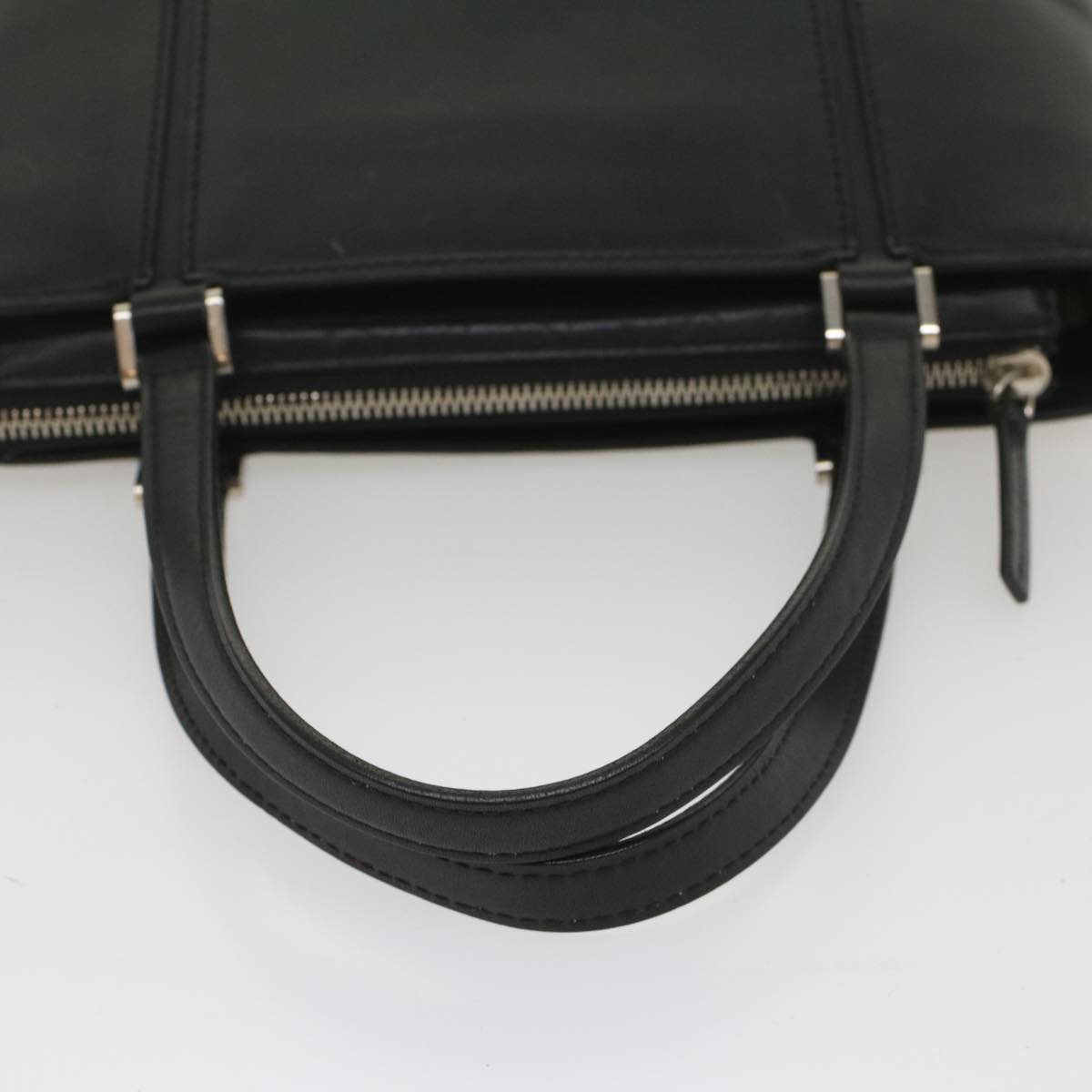 Burberry Tote Bag Leather Black Auth bs8728