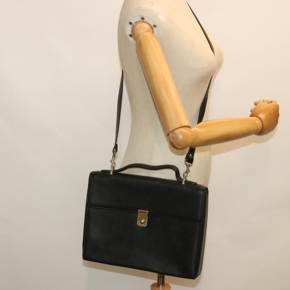BurberrySs Hand Bag Leather 2way Black Auth bs8729