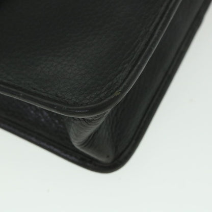 BurberrySs Clutch Bag Leather Black Auth bs8730