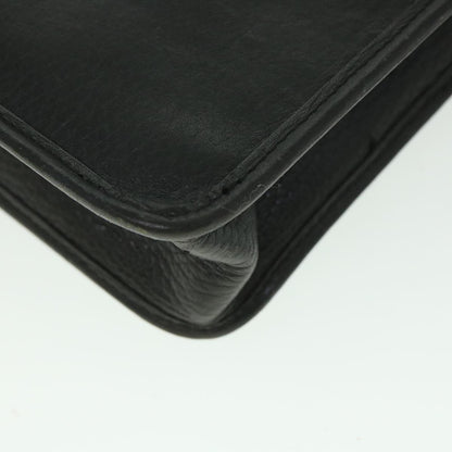 BurberrySs Clutch Bag Leather Black Auth bs8730