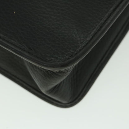 BurberrySs Clutch Bag Leather Black Auth bs8730