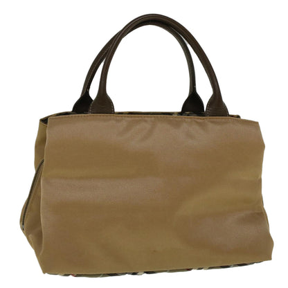 Burberry Blue Label Hand Bag Nylon Beige Auth bs8792
