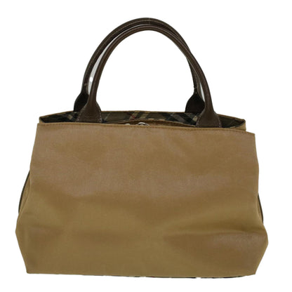 Burberry Blue Label Hand Bag Nylon Beige Auth bs8792