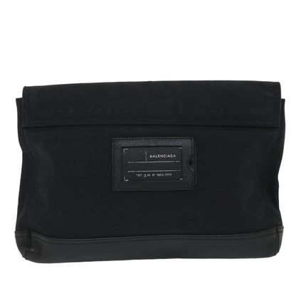 Balenciaga Clutch Bag Canvas Black Auth bs9026