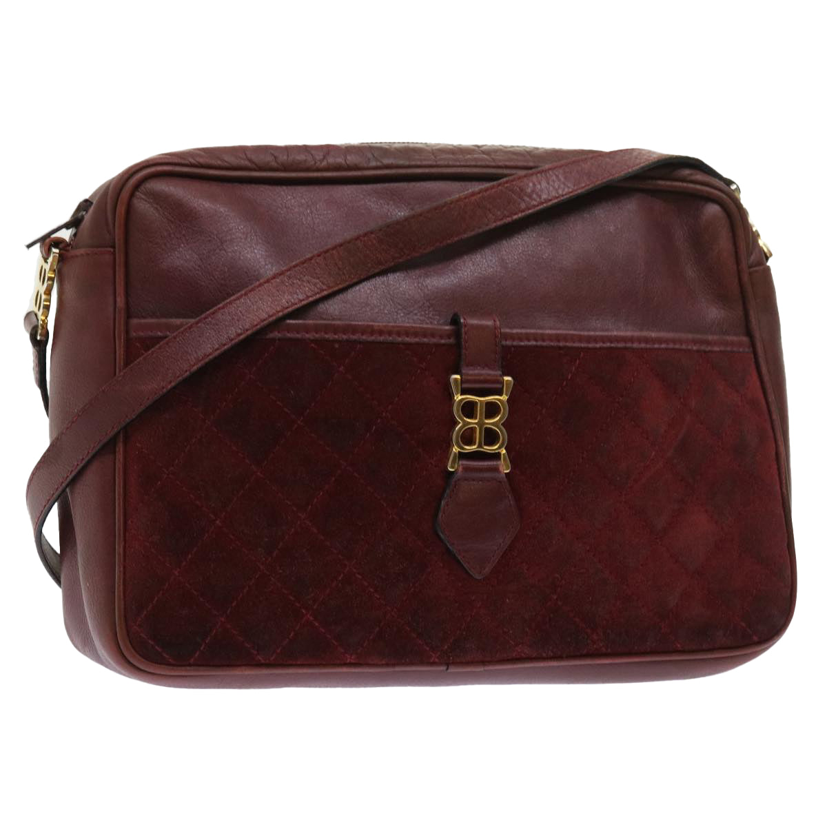 Balenciaga Shoulder Bag Suede Leather Red Auth bs9083