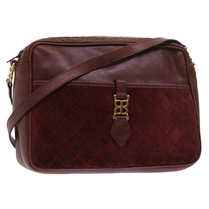 Balenciaga Shoulder Bag Suede Leather Red Auth bs9083