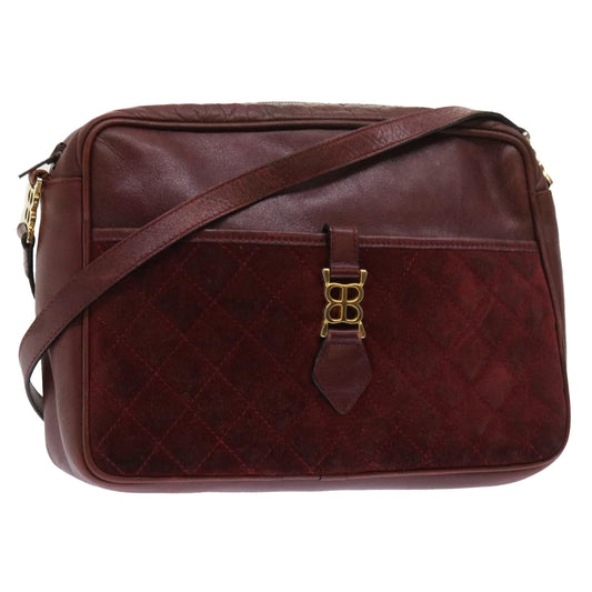 Balenciaga Shoulder Bag Suede Leather Red Auth bs9083