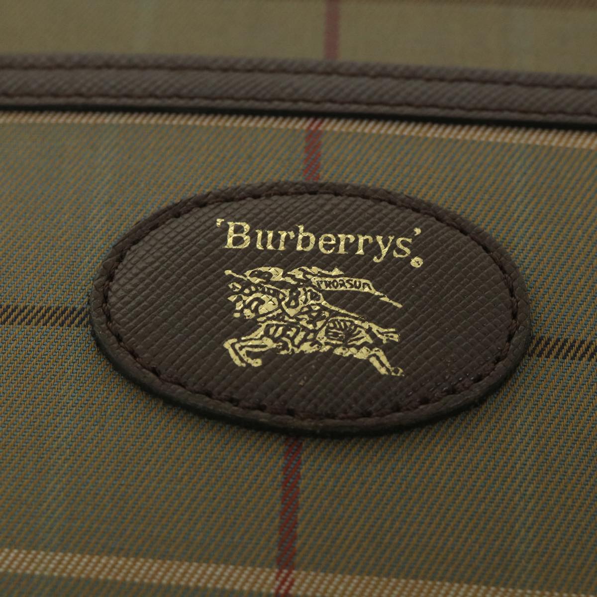 BURBERRYSs Nova Check Clutch Bag Nylon Canvas Brown Auth bs9091