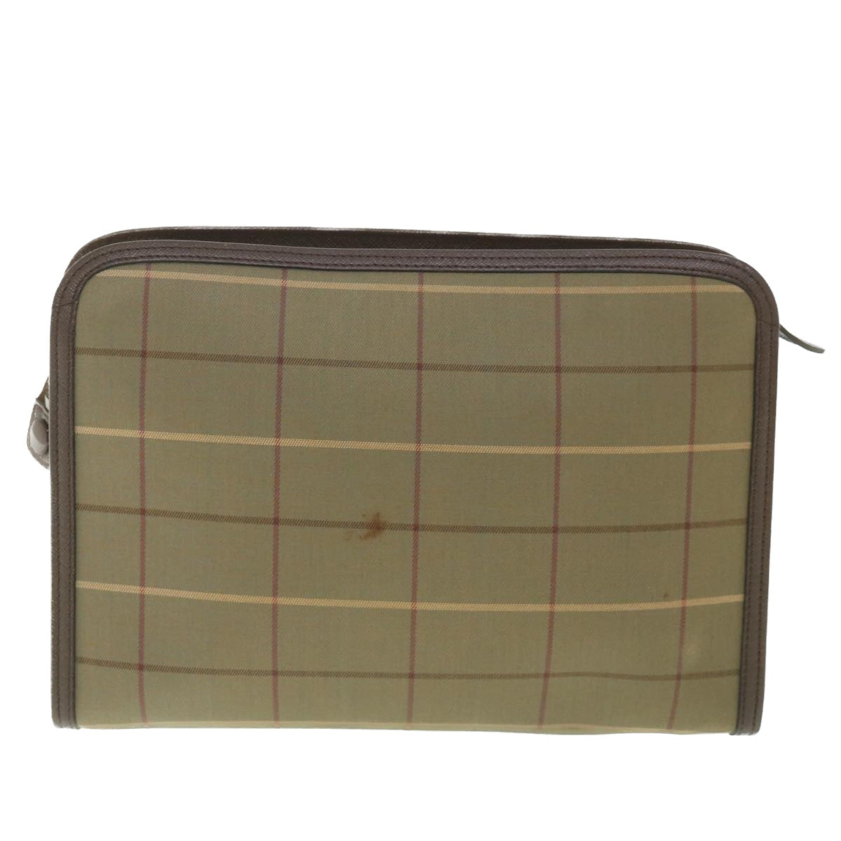 BURBERRYSs Nova Check Clutch Bag Nylon Canvas Brown Auth bs9091